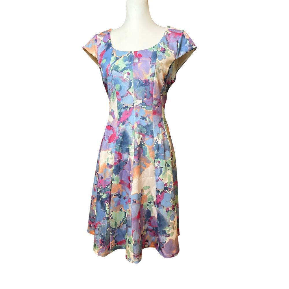 Karl Lagerfeld Paris Pastel Fit & Flare Dress - Size 12 - Picture 1 of 6